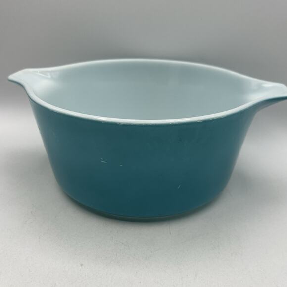 Vintage Pyrex Turquoise 474-B 1.5 Quart Casserole w/ Lid 474-C Complete EUC - Picture 6 of 10